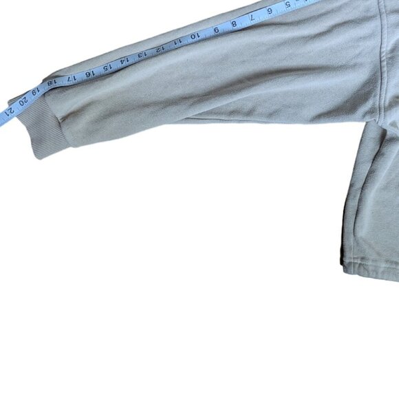 American Eagle Soft Beige Quarter Zip Sweater, Cuffed Sleeves, Waist Tie, Size M - Picture 7 of 9